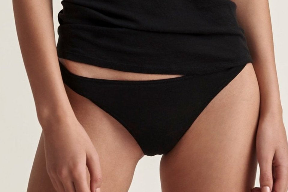 Basic Organic Thong|Black